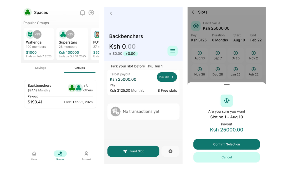 Sample digital chama UI